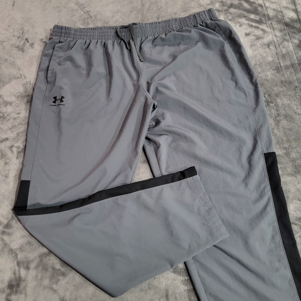 Under Armour Vital Woven Pants Men 3XL Gray 33" Track Windbreaker Removed Liner